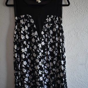 URBAN RENEWAL Daisy Print Mesh Flowy Tank Shirt